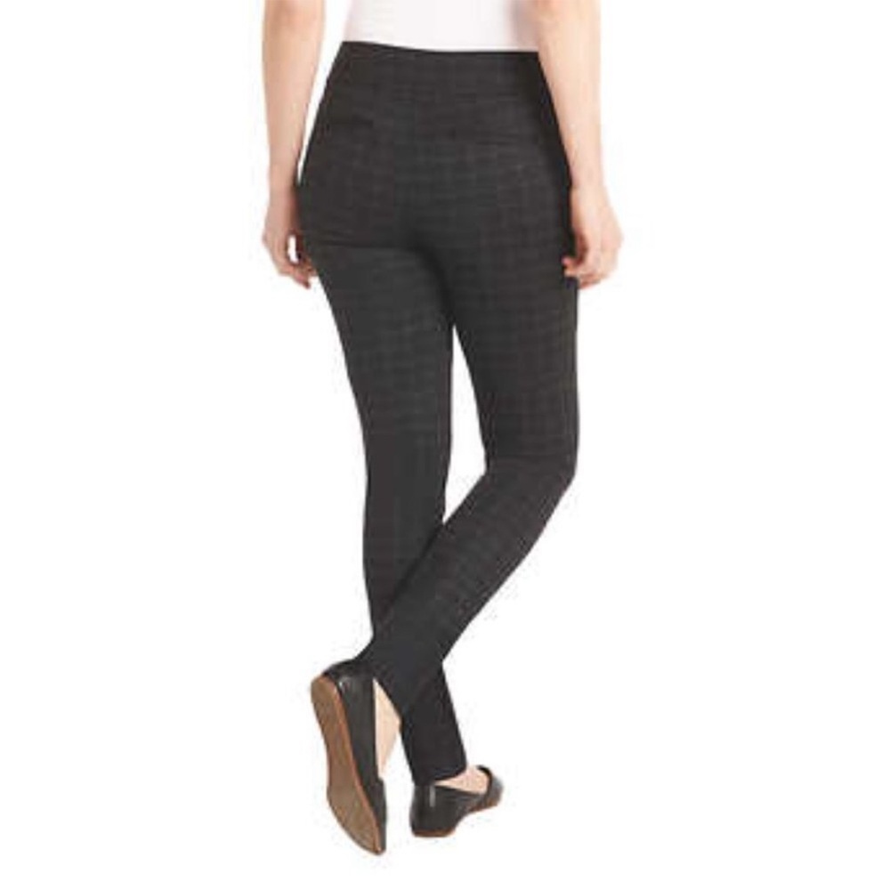 NWT Dalia Pull on Dress Pants with Tummy Control Grey Tonal Plaid Size 4 - Picture 4 of 12
